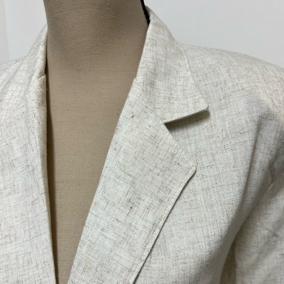 Radcliffe Jackets & Blazers - Radcliffe Vintage Beige Cotton Linen Blend Single Button  Blazer Womens size 12